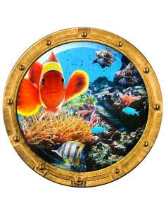 Décoration piscine Poisson Clown Hublot Ø 120 cm fond de piscine, Liners & PVC armé pour piscine